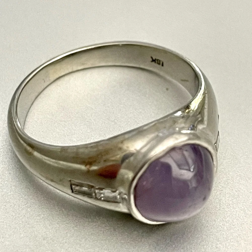 18k White Gold Star Sapphire Ring - Picture 2 of 14